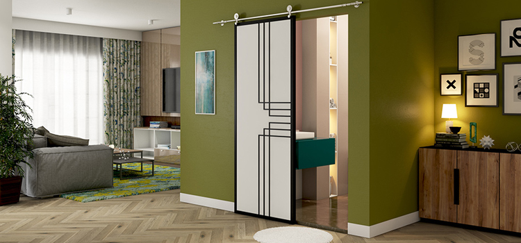 sliding bathroom door installation in Carpinteria